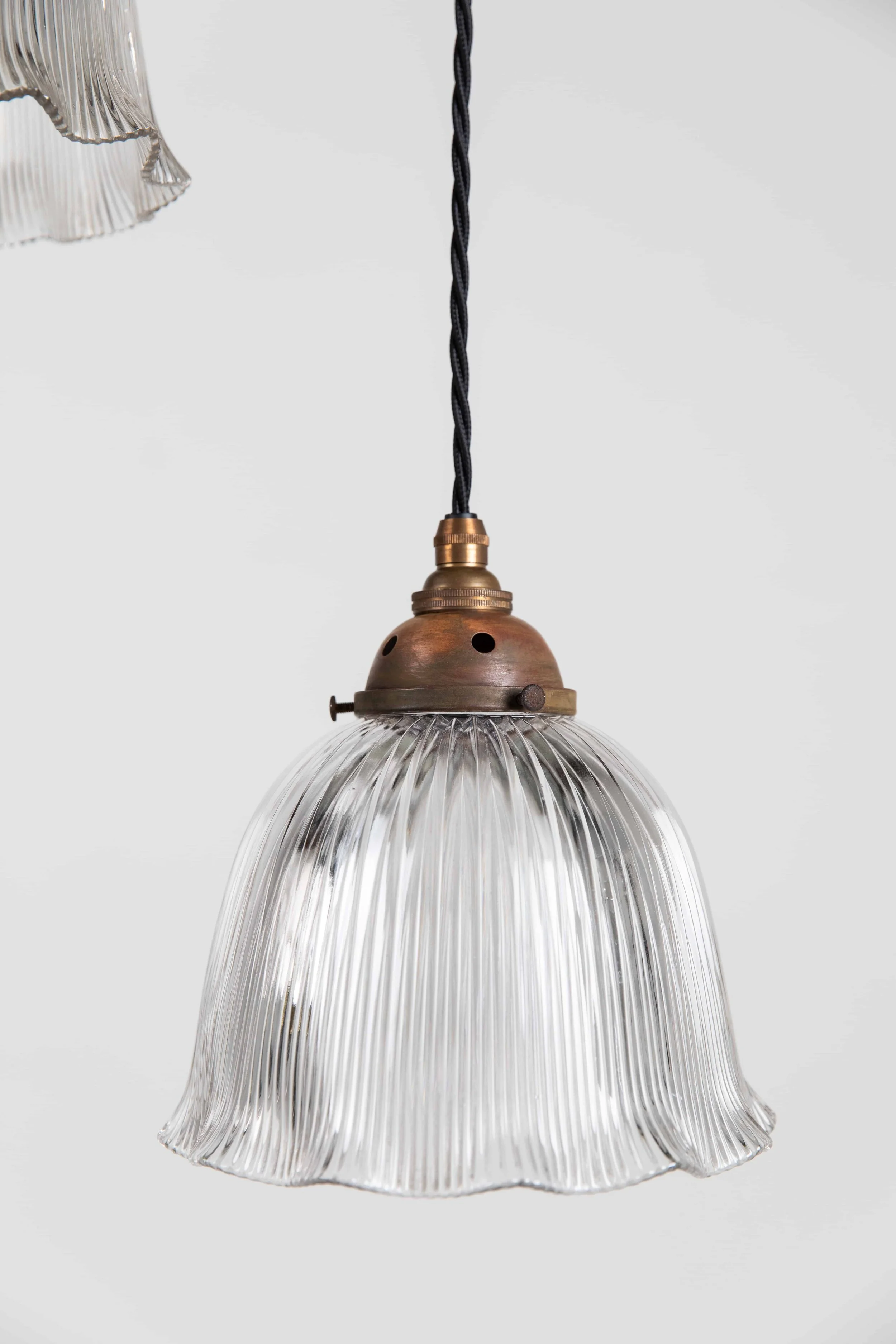 Antique Scalloped Holophane Pendant Lamps Antiques Workshop